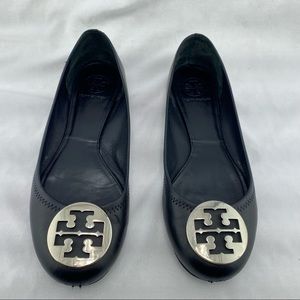 Tory Burch Black Leather Flats Size 9.5